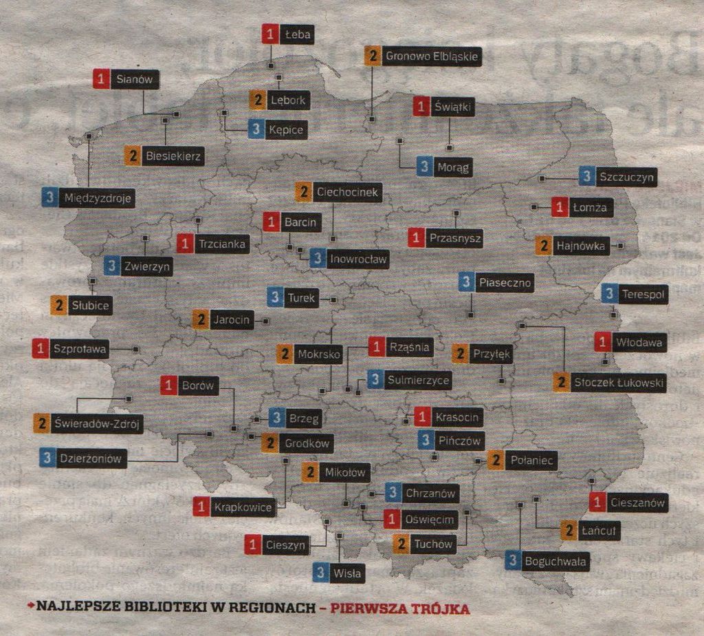 ranking bibliotek 2018 najlepsze biblioteki w regionach pierwsza trójka