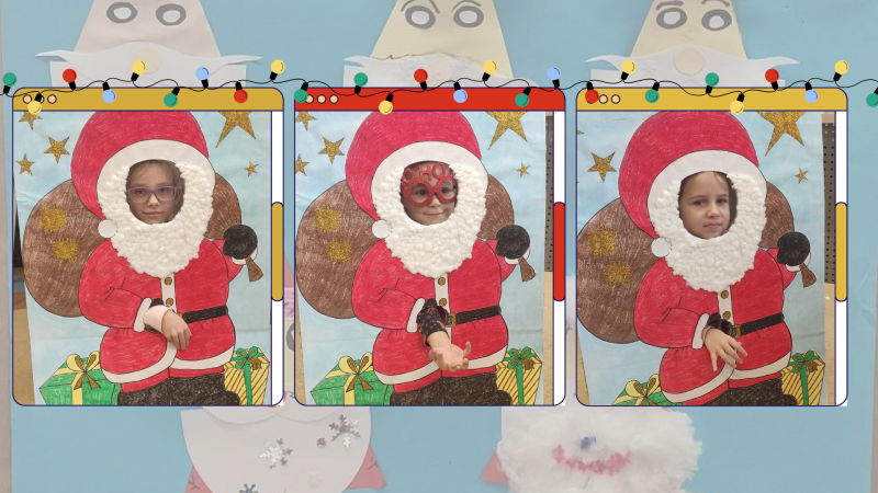 Zdjęcie kolorowe, Biblioludki na spotkaniu Mikołajkowym w Bibliotece